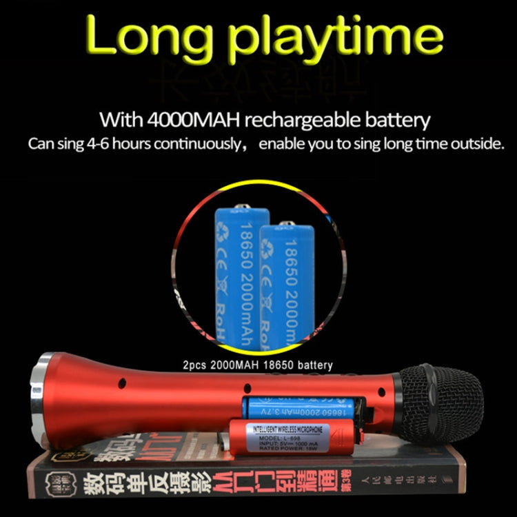 L-698 K Song Microphone Mobile Phone Bluetooth Wireless Microphone Audio Integrated KTV