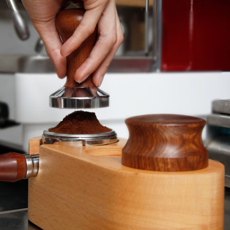 3 Holes Coffee Pressing Powder Base Wooden Filling And Pressing Base Coffee Machine Handle Support Base Pressing Powder Pad, Scope of application: 58mm
