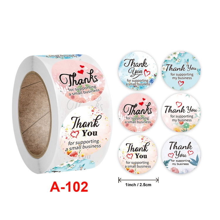 10 PCS CrosFloral Thank You Label Gift Decoration Stationery Sticker, Size: 2.5cm / 1inch(A-102)