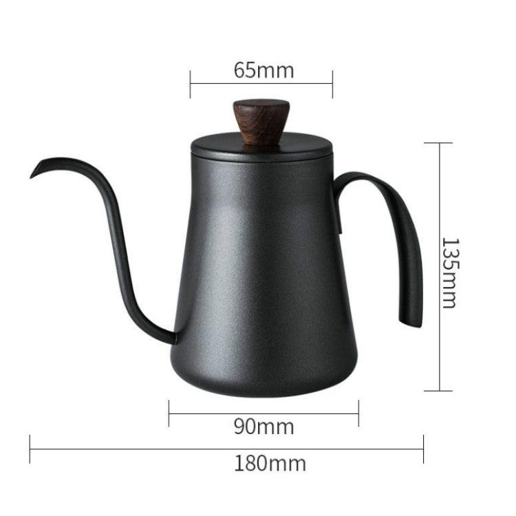 Stainless Steel Hand Punch Pot Hanging Ear Pot Coffee Pot Thickened Mini Pot Teflon Thin Mouth Pot, Style: With Lid