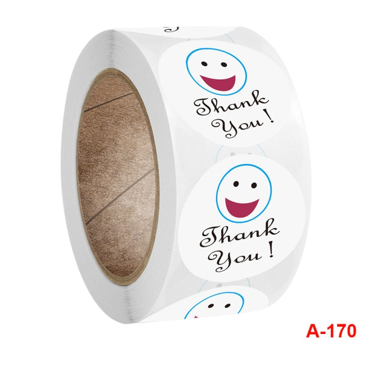 10 PCS Roll Smiley Thank You Sticker Label, Size: 2.5 cm / 1 inch(A-170)