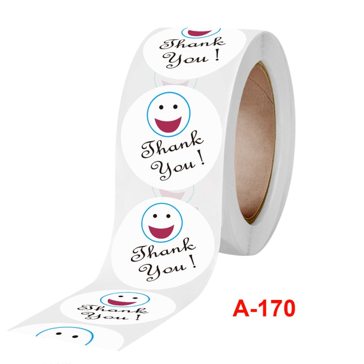 10 PCS Roll Smiley Thank You Sticker Label, Size: 2.5 cm / 1 inch(A-170)
