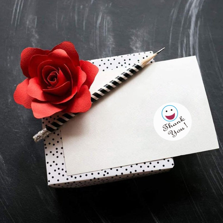10 PCS Roll Smiley Thank You Sticker Label, Size: 2.5 cm / 1 inch(A-170)
