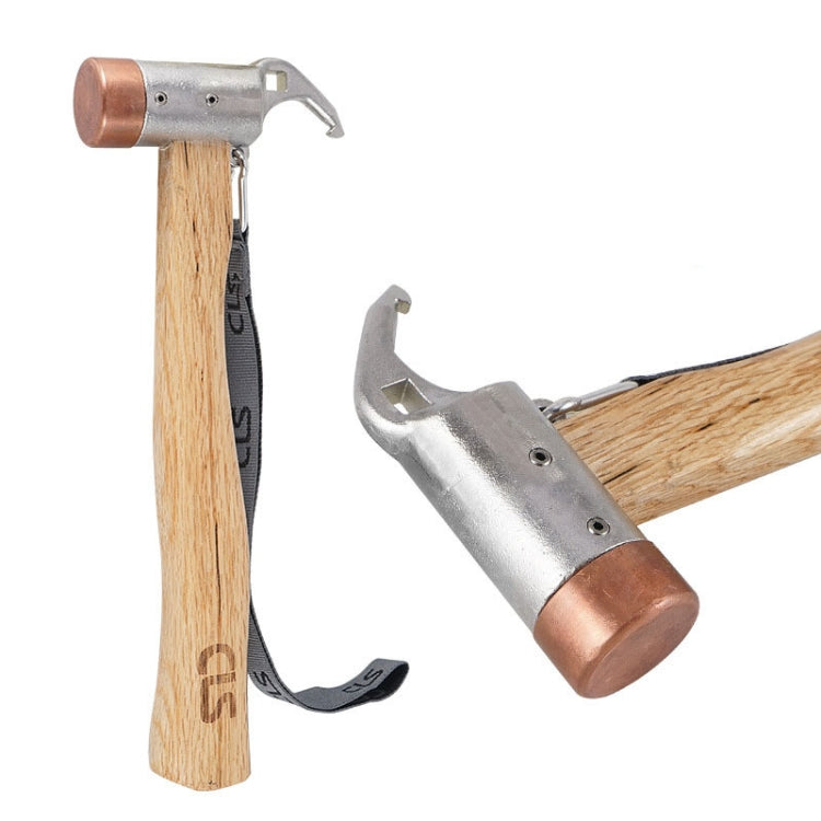 Claw Hammer Stainless Steel Copper Hammer Outdoor  Mountaineering Camping Small Hammer(Round Copper Head)