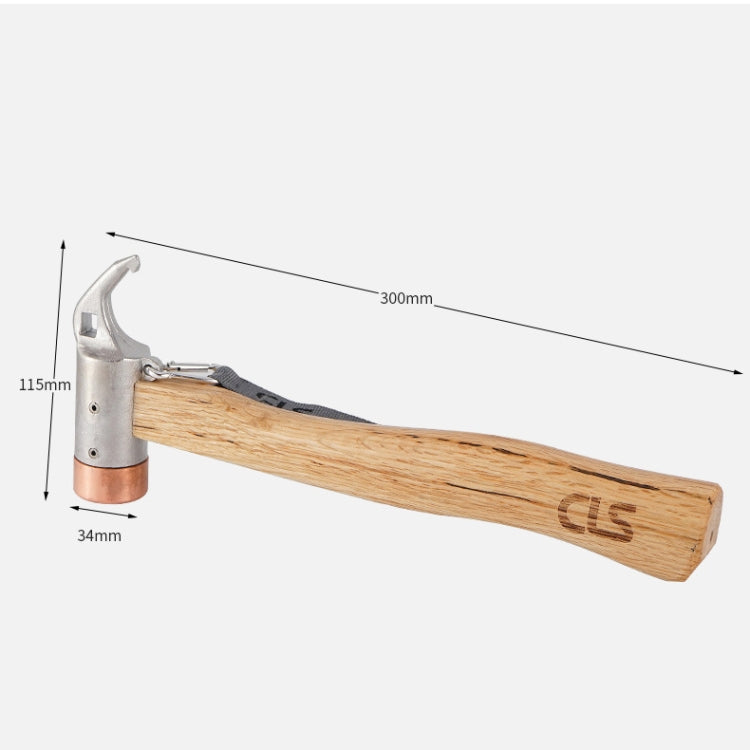 Claw Hammer Stainless Steel Copper Hammer Outdoor  Mountaineering Camping Small Hammer(Round Copper Head)