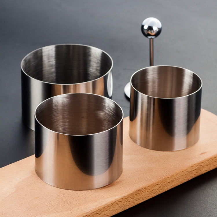 Stainless Steel Rice Ball Mold Hotel Chef Cold Appetizer Round Plastic Mold Set Kitchen Baking Cake Tool, Specification: 3 Molds + 1 Push Plate