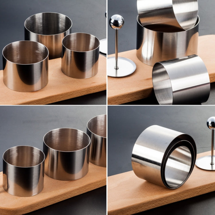 Stainless Steel Rice Ball Mold Hotel Chef Cold Appetizer Round Plastic Mold Set Kitchen Baking Cake Tool, Specification: 3 Molds + 3 Push Plates