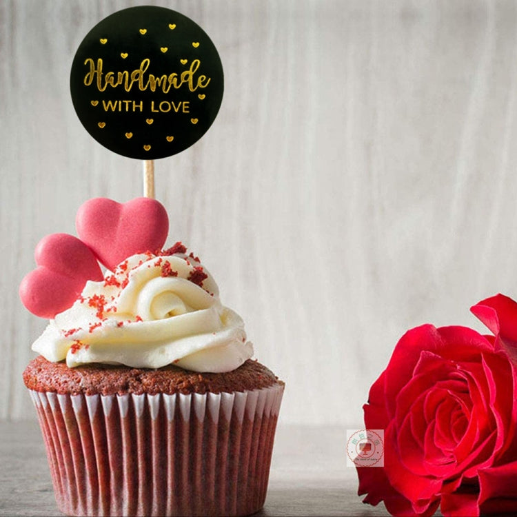 5 PCS Round Handmade Stickers Baking Stickers Hot Golden Label, Size: 2.5cm / 1inch(C-12)
