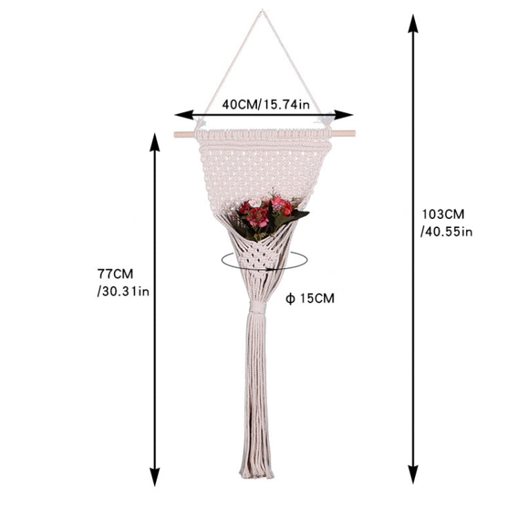 Hand-Knitted DIY Flower Arrangement Hanging Basket Home Decoration Tapestry(MS7409)