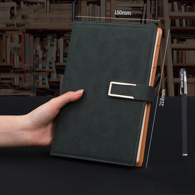 Notebook Business Retro Simple Notebook Office Notepad Lake Green A5 Sheepskin Buckle