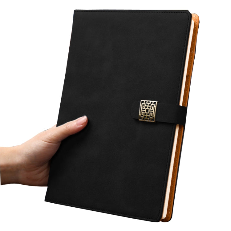 Notebook Business Retro Simple Notebook Office Notepad Black B5 Window Grille Magnetic Buckle