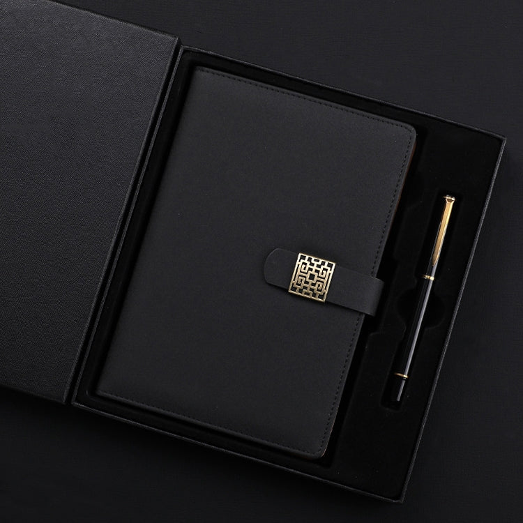 Notebook Business Retro Simple Notebook Office Notepad Black A5 Heaven and Earth Cover Gift Box