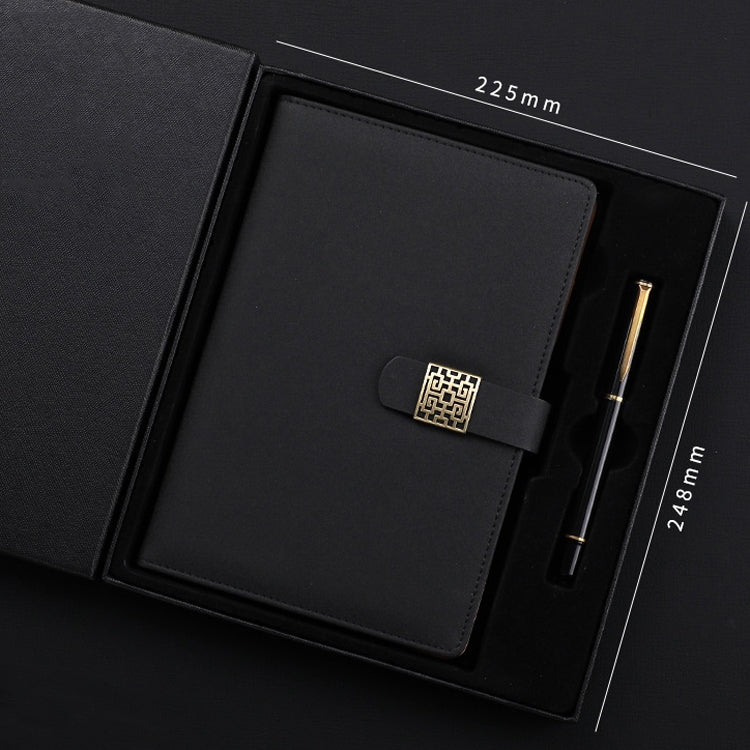 Notebook Business Retro Simple Notebook Office Notepad Black A5 Heaven and Earth Cover Gift Box