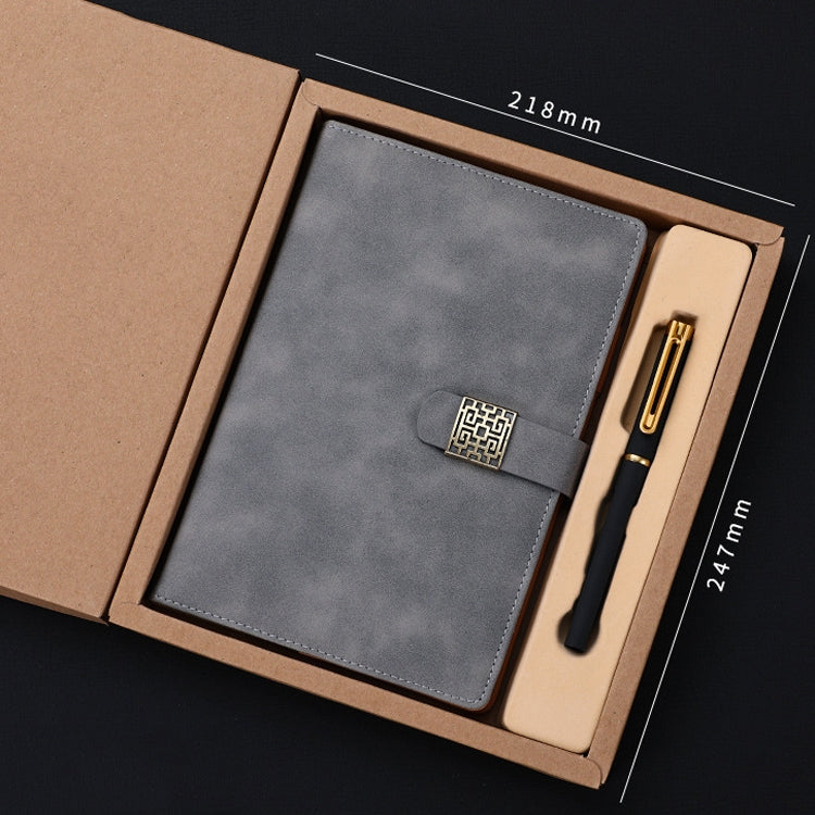 Notebook Business Retro Simple Notebook Office Notepad Gray A5 Kraft Paper Gift Box