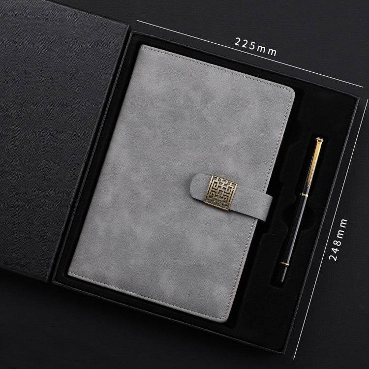 Notebook Business Retro Simple Notebook Office Notepad Gray A5 Heaven and Earth Cover Gift Box