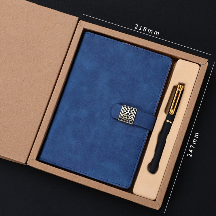 Notebook Business Retro Simple Notebook Office Notepad Blue A5 Kraft Paper Gift Box