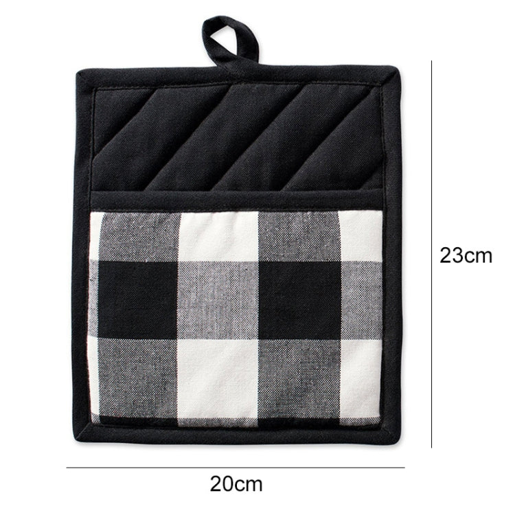 2 PCS Christmas Lattice Tableware Heat Insulation & Anti-Scalding Placemat Cotton High Temperature Gloves, Size: 20x23cm