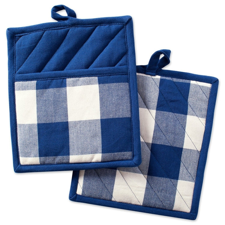 2 PCS Christmas Lattice Tableware Heat Insulation & Anti-Scalding Placemat Cotton High Temperature Gloves, Size: 20x23cm