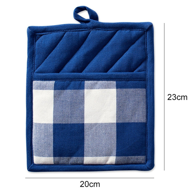 2 PCS Christmas Lattice Tableware Heat Insulation & Anti-Scalding Placemat Cotton High Temperature Gloves, Size: 20x23cm