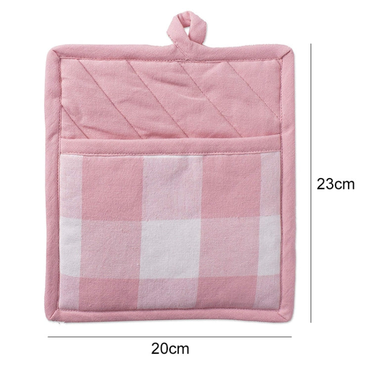 2 PCS Christmas Lattice Tableware Heat Insulation & Anti-Scalding Placemat Cotton High Temperature Gloves, Size: 20x23cm