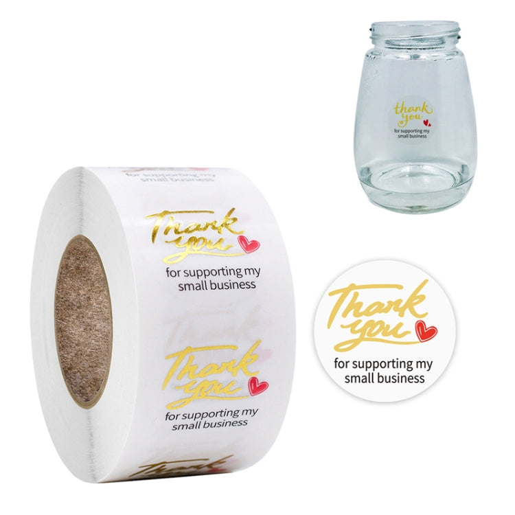 3 PCS Transparent Gilding Thank You Baking Sticker Envelope Sealing Sticker Gift Decoration Label, Size: 2.5cm / 1inch