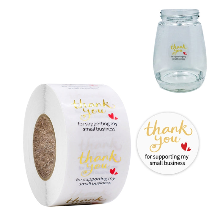 3 PCS Transparent Gilding Thank You Baking Sticker Envelope Sealing Sticker Gift Decoration Label, Size: 2.5cm / 1inch
