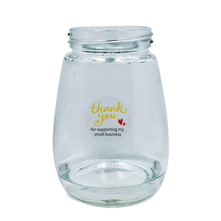 3 PCS Transparent Gilding Thank You Baking Sticker Envelope Sealing Sticker Gift Decoration Label, Size: 2.5cm / 1inch