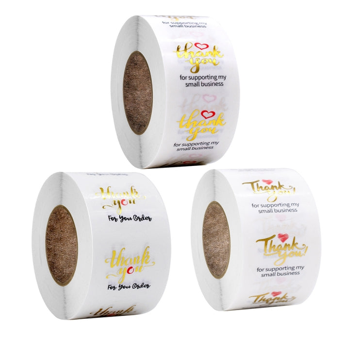 Transparent Hot Stamping Thank You Sticker Wedding Gift Decoration Label Envelope Seal Sticker, Size: 2.5cm / 1inch