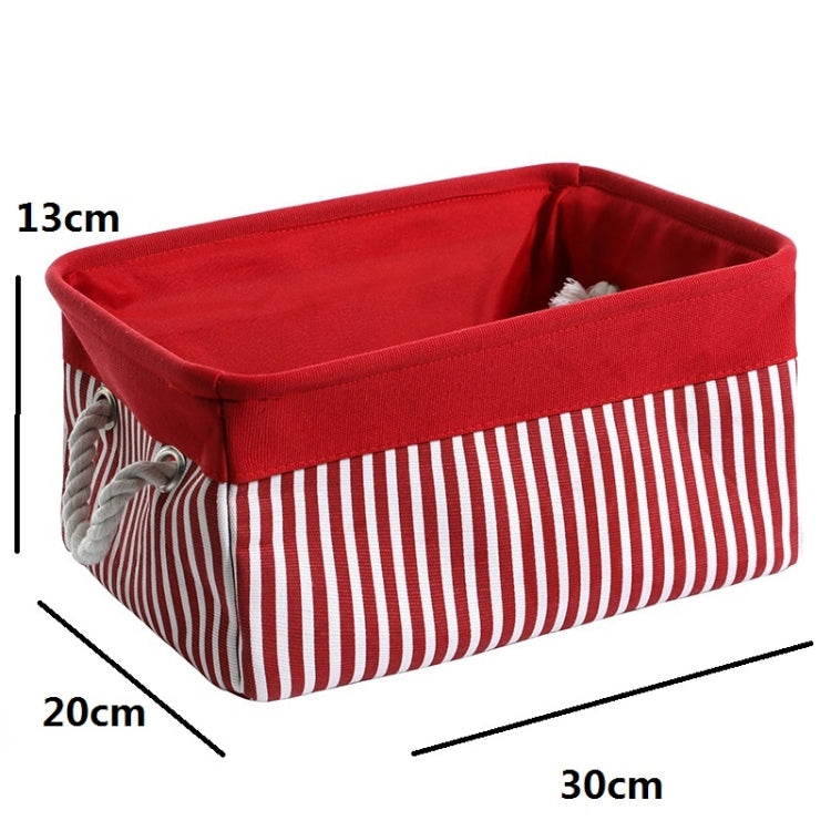 2 PCS Linen Splicing Debris Storage Box Waterproof & Dust-Proof Clothing Storage Basket, Specification: 30x20x13cm