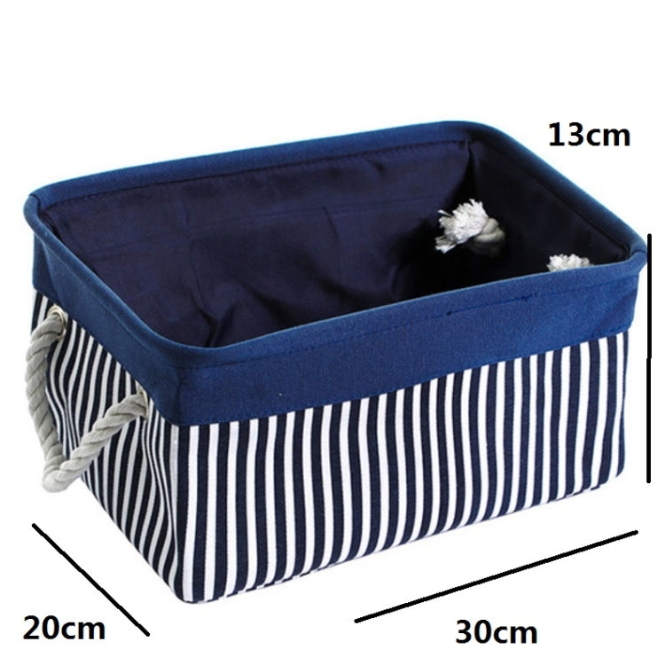 2 PCS Linen Splicing Debris Storage Box Waterproof & Dust-Proof Clothing Storage Basket, Specification: 30x20x13cm