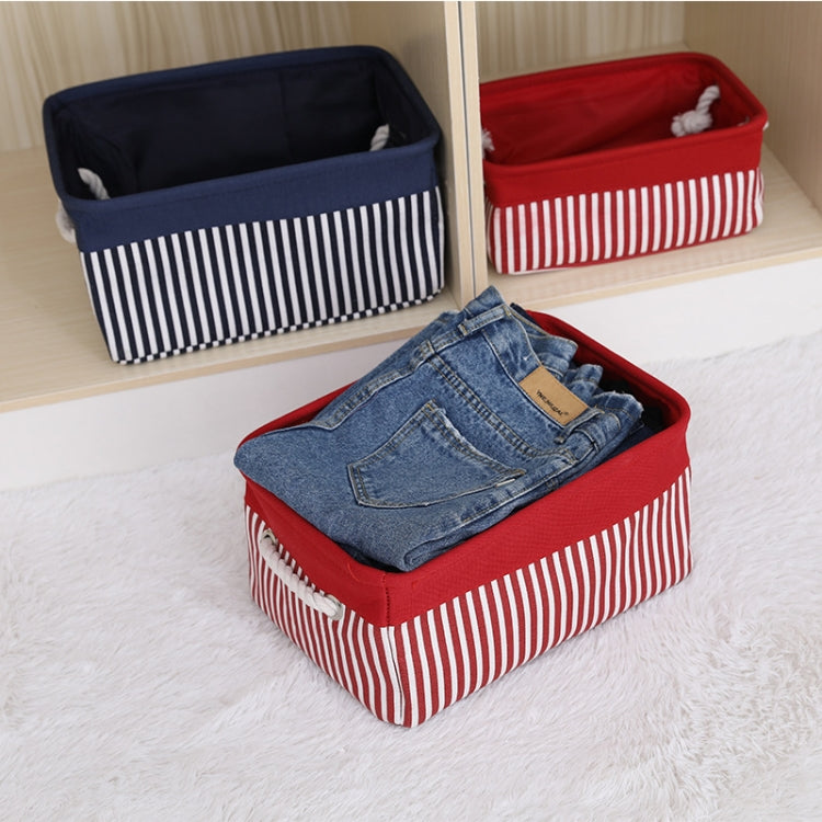 2 PCS Linen Splicing Debris Storage Box Waterproof & Dust-Proof Clothing Storage Basket, Specification: 30x20x13cm