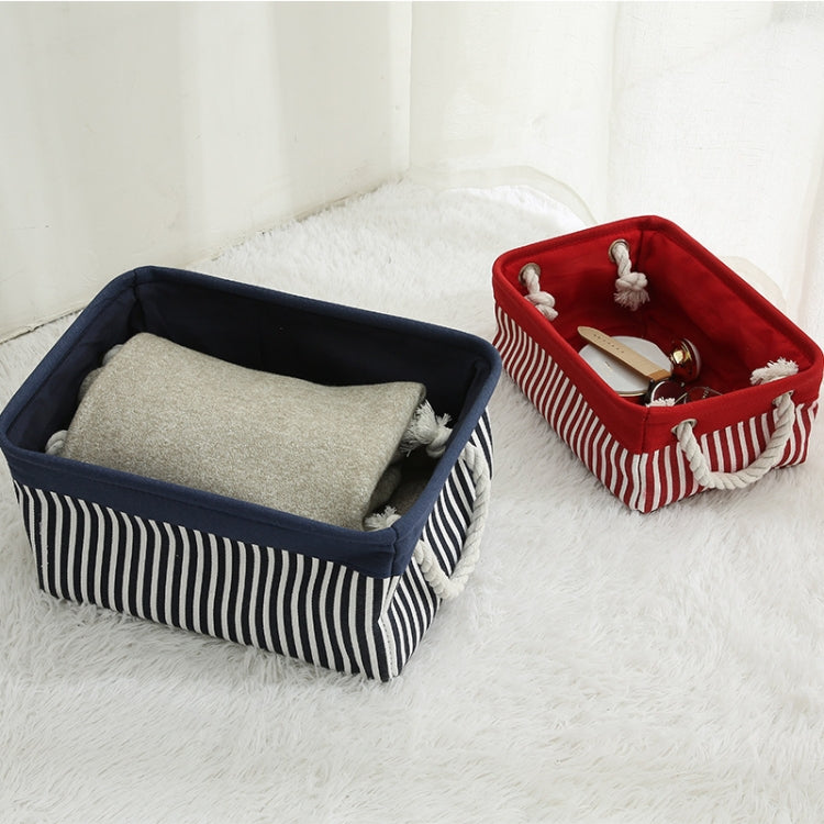 2 PCS Linen Splicing Debris Storage Box Waterproof & Dust-Proof Clothing Storage Basket, Specification: 30x20x13cm