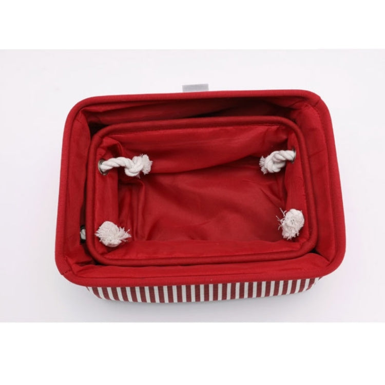 2 PCS Linen Splicing Debris Storage Box Waterproof & Dust-Proof Clothing Storage Basket, Specification: 30x20x13cm