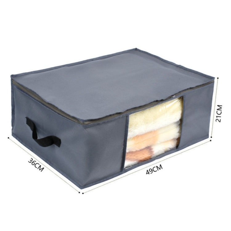 2 PCS Foldable Oxford Cloth Storage Bag Wardrobe Quilt Clothing Storage Box, Specification: 49X36X21cm(Gray)