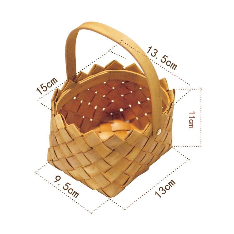 Hand-Woven Storage Basket Fruit & Vegetable Storage Basket Picnic Basket 1418015, Specification: 8015S-13.5x15cm