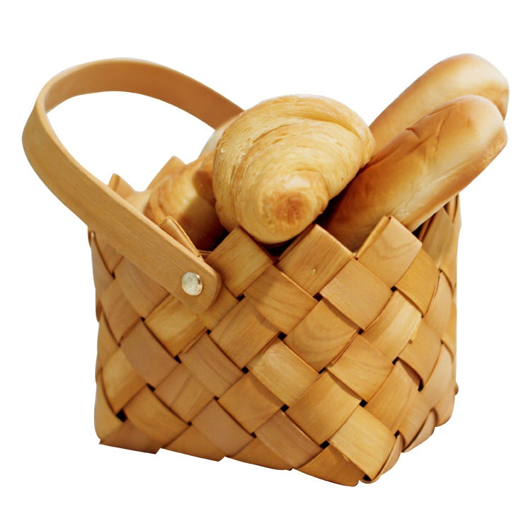 Hand-Woven Storage Basket Fruit & Vegetable Storage Basket Picnic Basket 1418015, Specification: 8015L-17x12cm