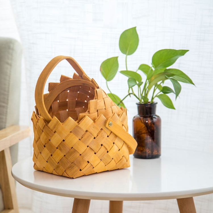 Hand-Woven Storage Basket Fruit & Vegetable Storage Basket Picnic Basket 1418015, Specification: 8015L-17x12cm