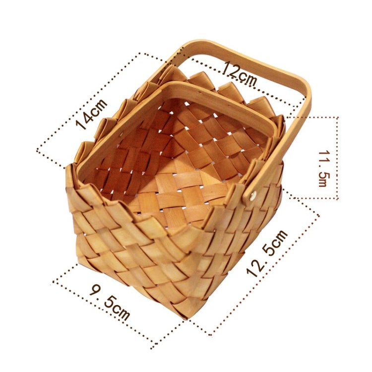 Handmade Rattan Basket Idyllic Picnic Food Gift Box 14X12cm(1418013)