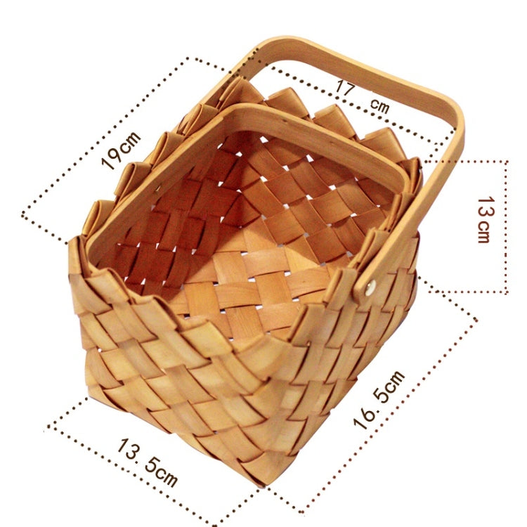 Handmade Rattan Basket Idyllic Picnic Food Gift Box 19x17cm(1418013)