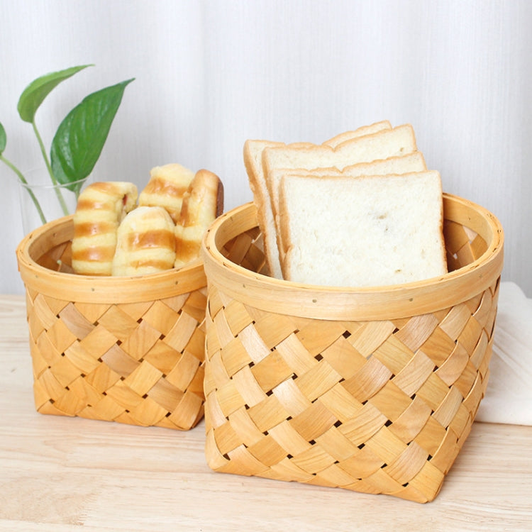 Hand-Woven Storage Basket Baked Fruit Basket Shooting Props Large, Specification: With Lid
