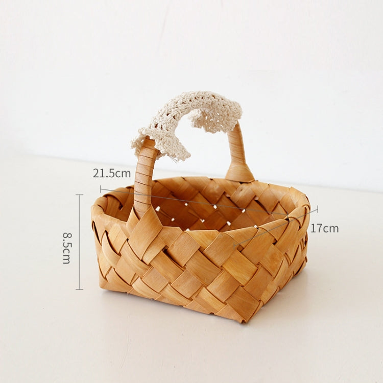 Wood Chip Woven Storage Basket Wedding Souvenir, Specification: Large
