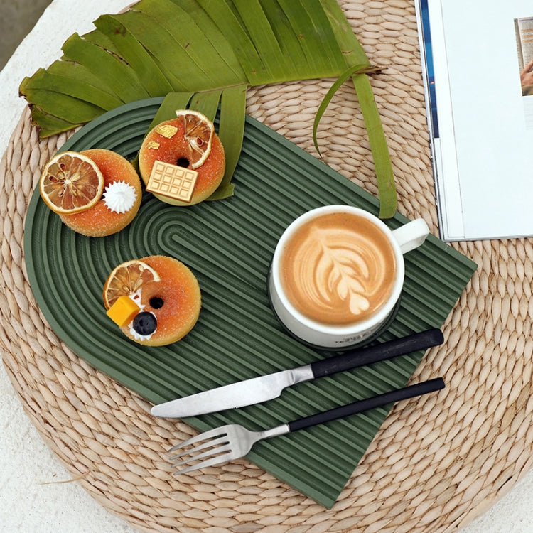 Water Ripple Cutting Board Afternoon Tea Snack Plate Photo Props Large (Warm Brown)