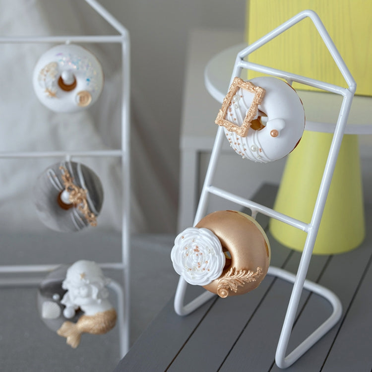 Donut Display Stand Bakery Display Props Party Dessert Stand, Size: Small (White)