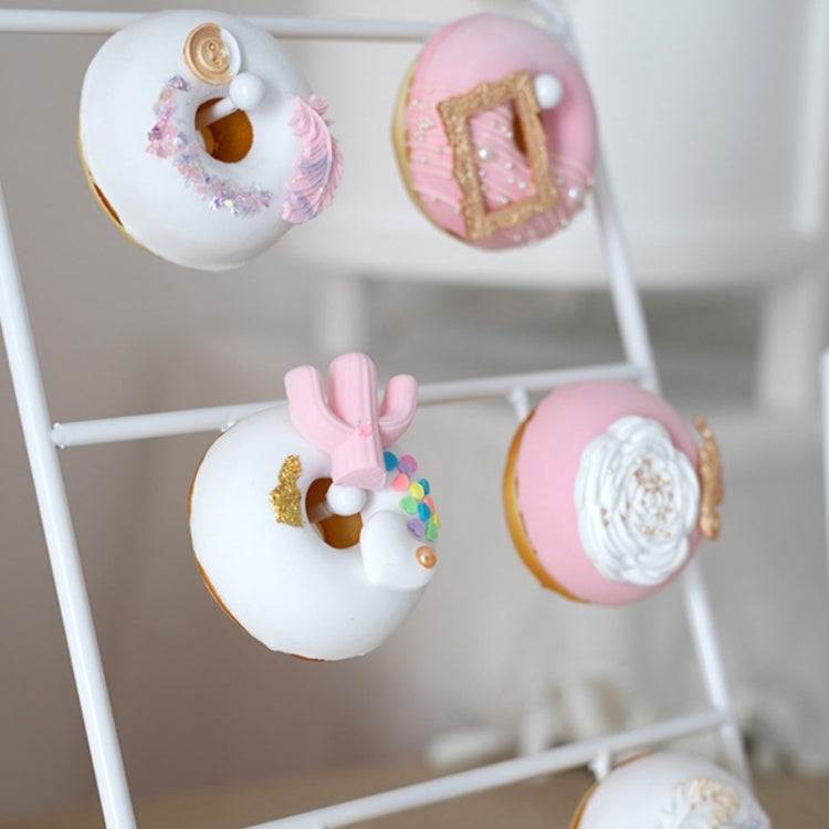 Donut Display Stand Bakery Display Props Party Dessert Stand, Size: Small (White)