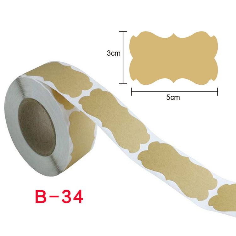 3 PCS Natural Brown Kraft Paper Gift Decoration Label Sticker, Size: 3 x 5 cm