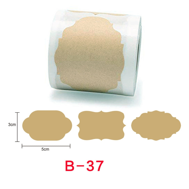 3 PCS Natural Brown Kraft Paper Gift Decoration Label Sticker, Size: 3 x 5 cm