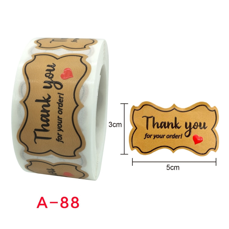 Thank You Sticker Seal Sticker Gift Decoration Label, Size: 3x5cm(A-88)