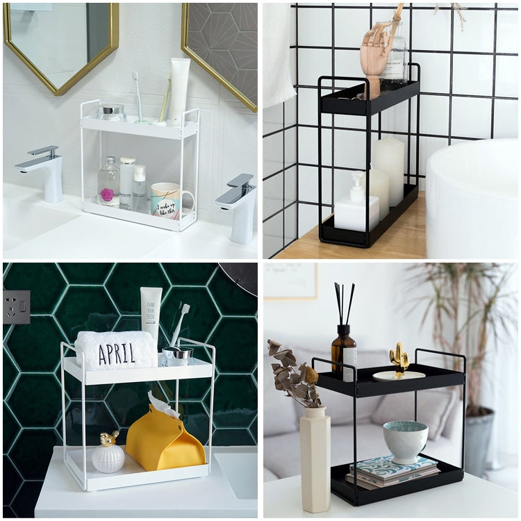 Home Storage Rack Bathroom Narrow Side Shelf, Specification: Small (Black)