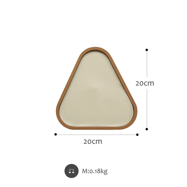 Desktop Shallow Storage Tray Sundries Tray Jewelry Display Tray , Triangle (Warm Brown)