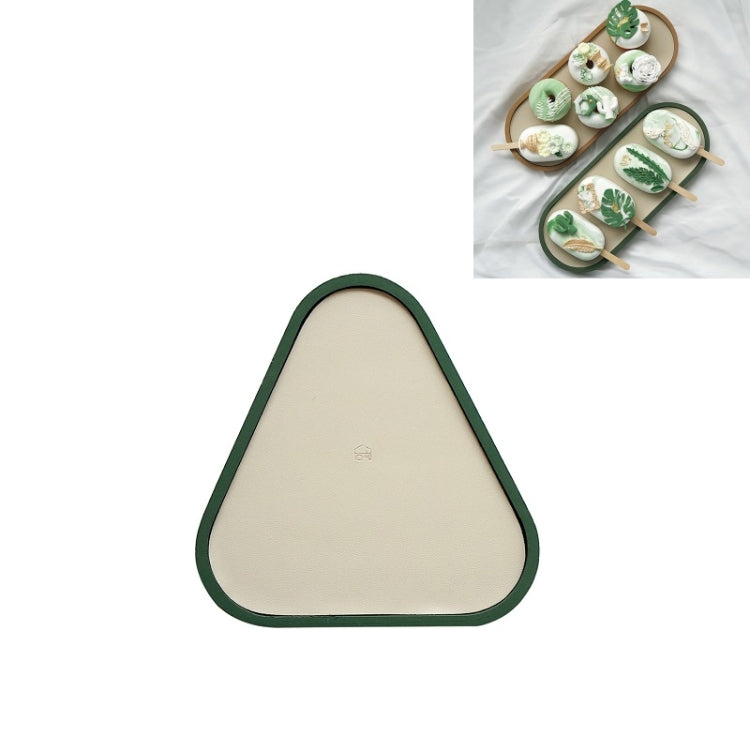 Desktop Shallow Storage Tray Sundries Tray Jewelry Display Tray , Triangle (Dark Green)
